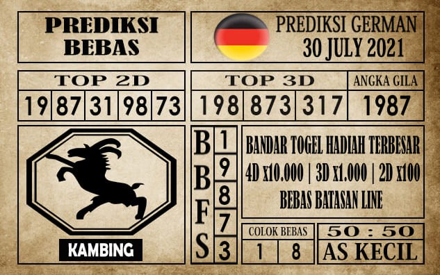 Prediksi Germany Hari Ini 30 Juli 2021