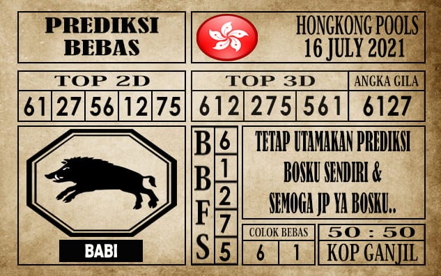 Prediksi Hongkong Pools Hari Ini 16 Juli 2021