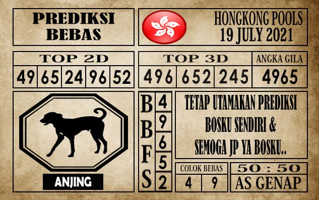 Prediksi Hongkong Pools Hari Ini 19 Juli 2021