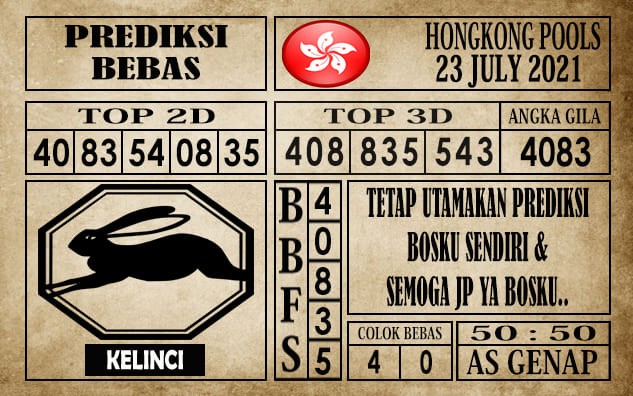 Prediksi Hongkong Pools Hari Ini 23 Juli 2021