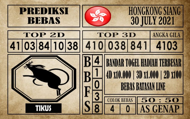 Prediksi Hongkong Siang Hari Ini 30 Juli 2021