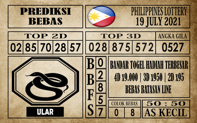 Prediksi Filipina PCSO Hari Ini 19 Juli 2021