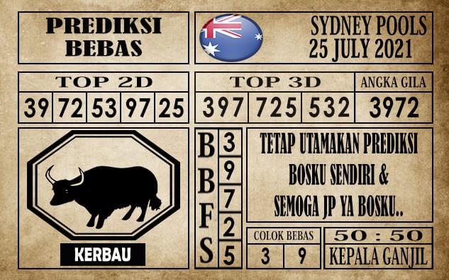 Prediksi Sydney Pools Hari Ini 25 Juli 2021