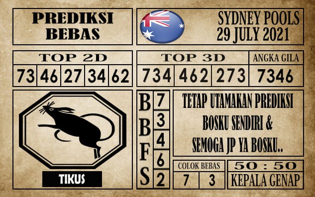 Prediksi Sydney Pools Hari Ini 29 Juli 2021