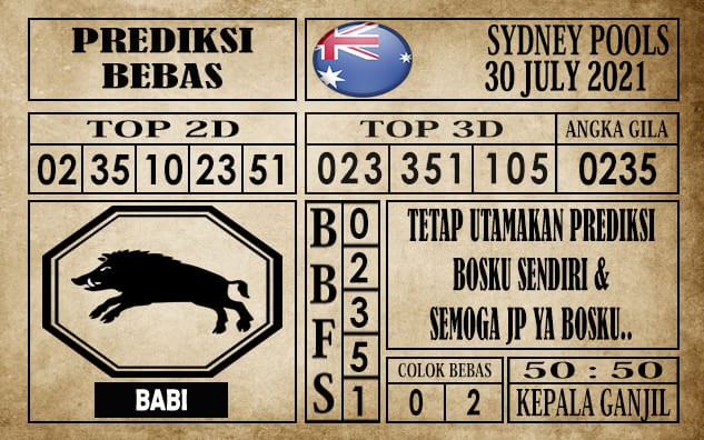 Prediksi Sydney Pools Hari Ini 30 Juli 2021