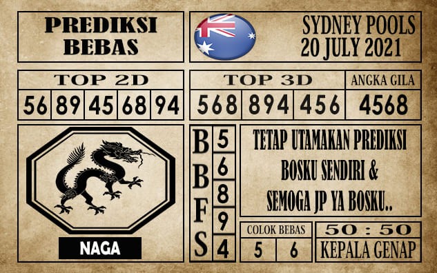 Prediksi Sydney Pools Hari Ini 20 Juli 2021