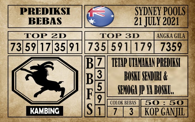 Prediksi Sydney Pools Hari Ini 21 Juli 2021