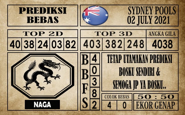 Prediksi Sydney Pools Hari Ini 02 Juli 2021