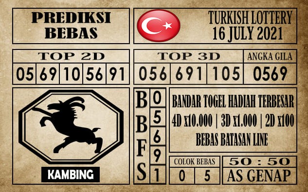 Prediksi Turkish Lottery Hari Ini 16 Juli 2021