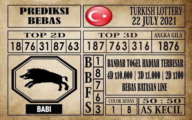 Prediksi Turkish Lottery Hari Ini 22 Juli 2021