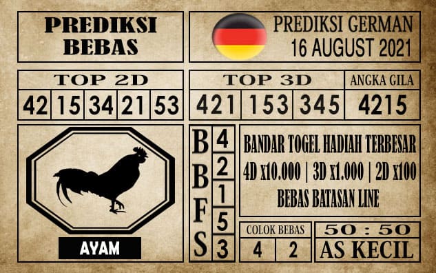 Prediksi Germany Hari Ini 16 Agustus 2021