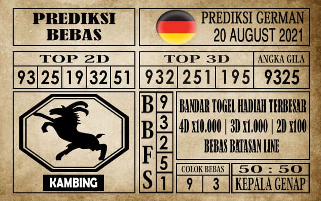 Prediksi Germany Hari Ini 20 Agustus 2021