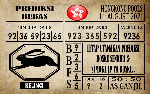 Prediksi Hongkong Pools Hari Ini 11 Agustus 2021