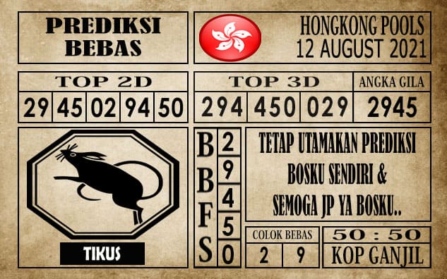 Prediksi Hongkong Pools Hari Ini 12 Agustus 2021