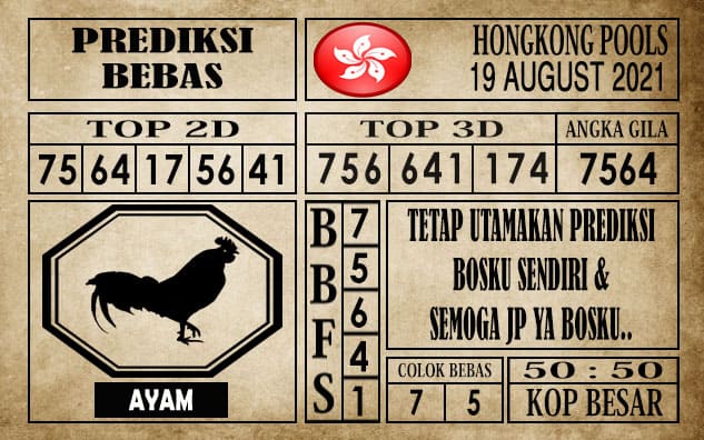 Prediksi Hongkong Pools Hari Ini 19 Agustus 2021