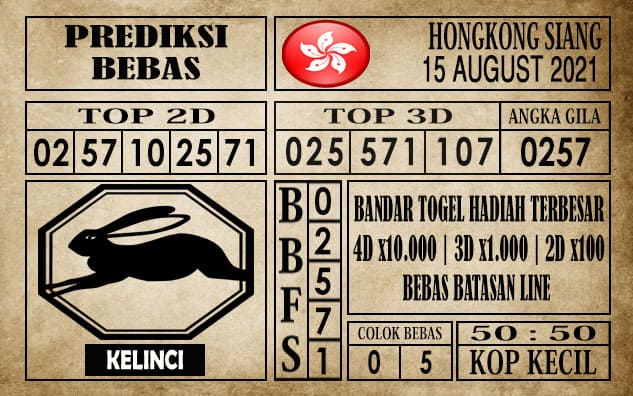 Prediksi Hongkong Siang Hari Ini 15 Agustus 2021