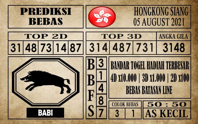 Prediksi Hongkong Siang Hari Ini 05 Agustus 2021
