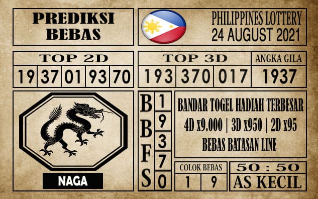 Prediksi Filipina PCSO Hari Ini 24 Agustus 2021