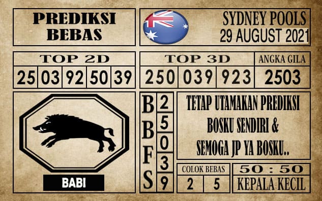 Prediksi Sydney Pools Hari Ini 29 Agustus 2021