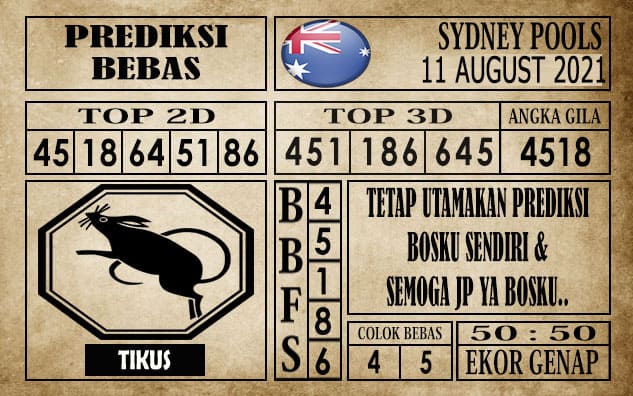Prediksi Sydney Pools Hari Ini 11 Agustus 2021