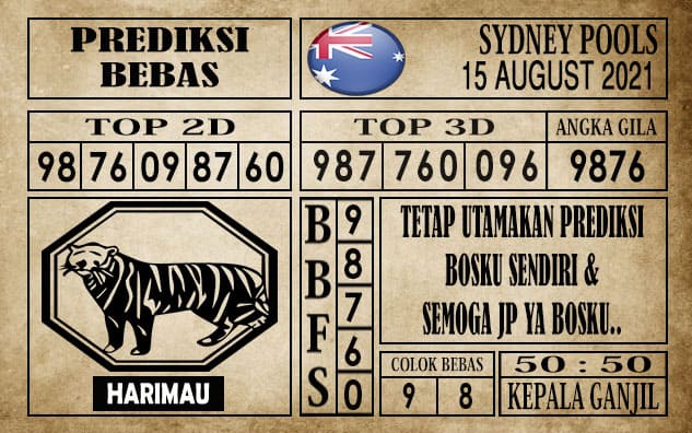 Prediksi Sydney Pools Hari Ini 15 Agustus 2021