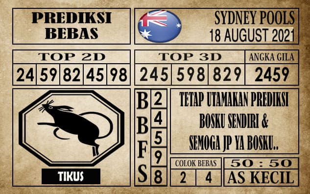 Prediksi Sydney Pools Hari Ini 18 Agustus 2021