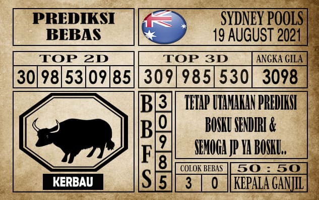 Prediksi Sydney Pools Hari Ini 19 Agustus 2021