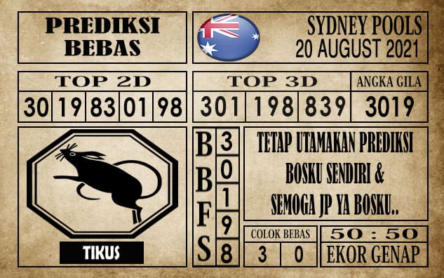 Prediksi Sydney Pools Hari Ini 20 Agustus 2021