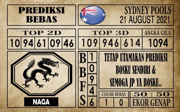 Prediksi Sydney Pools Hari Ini 21 Agustus 2021