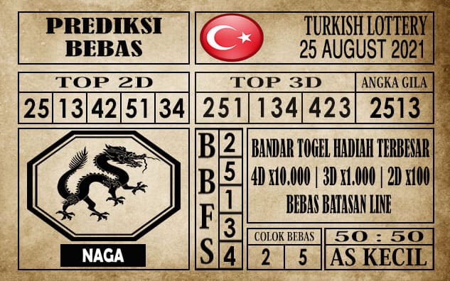 Prediksi Turkish Lottery Hari Ini 25 Agustus 2021