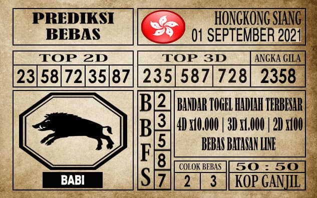 Prediksi Hongkong Siang Hari Ini 01 September 2021