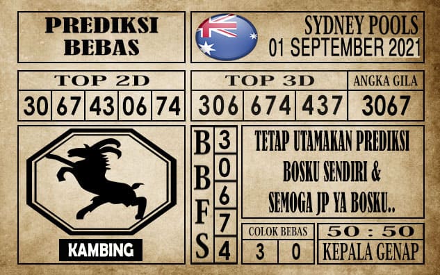 Prediksi Sydney Pools Hari Ini 01 September 2021