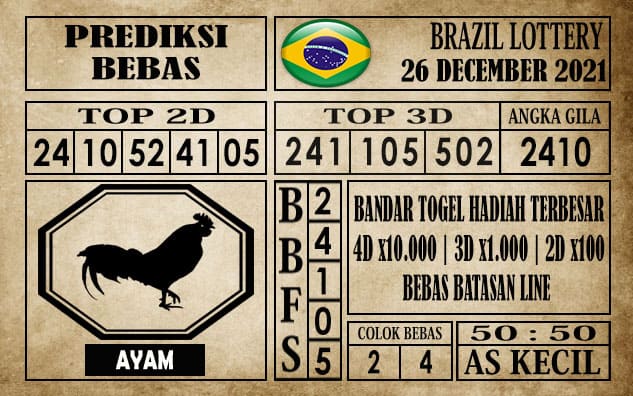 Prediksi Brazil Lottery Hari Ini 26 Desember 2021
