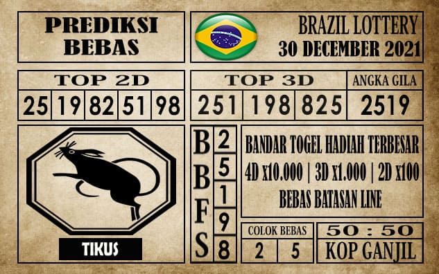 Prediksi Brazil Lottery Hari Ini 30 Desember 2021