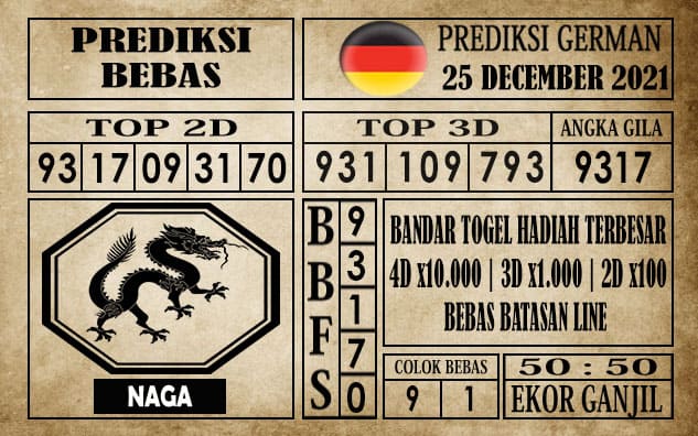 Prediksi Germany Hari Ini 25 Desember 2021
