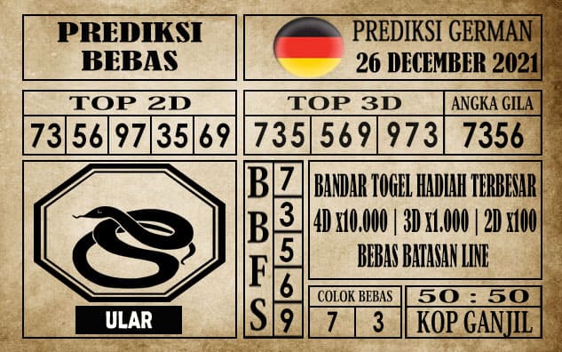 Prediksi Germany Hari Ini 26 Desember 2021