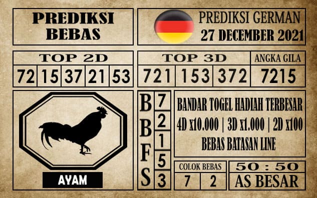 Prediksi Germany Hari Ini 27 Desember 2021