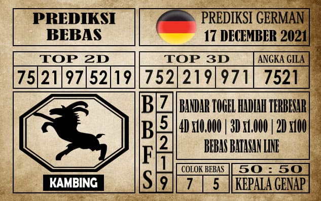 Prediksi Germany Hari Ini 17 Desember 2021