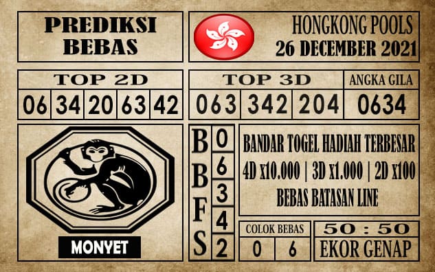 Prediksi Hongkong Pools Hari Ini 26 Desember 2021