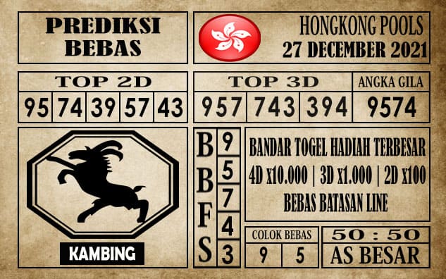 Prediksi Hongkong Pools Hari Ini 27 Desember 2021