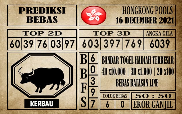 Prediksi Hongkong Pools Hari Ini 16 Desember 2021