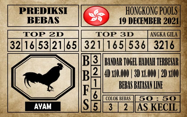 Prediksi Hongkong Pools Hari Ini 19 Desember 2021
