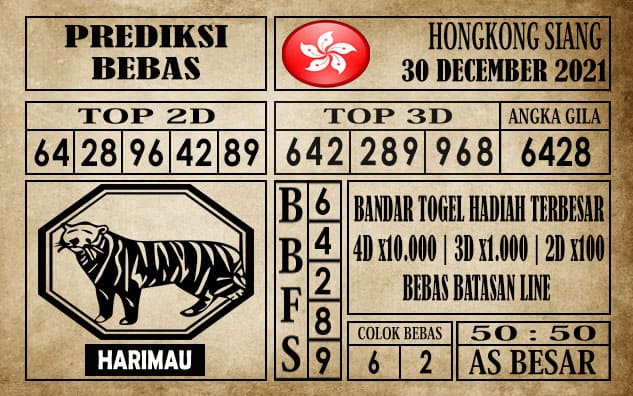Prediksi Hongkong Siang Hari Ini 30 Desember 2021