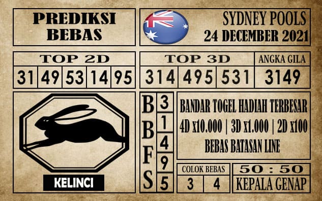 Prediksi Sydney Pools Hari Ini 24 Desember 2021