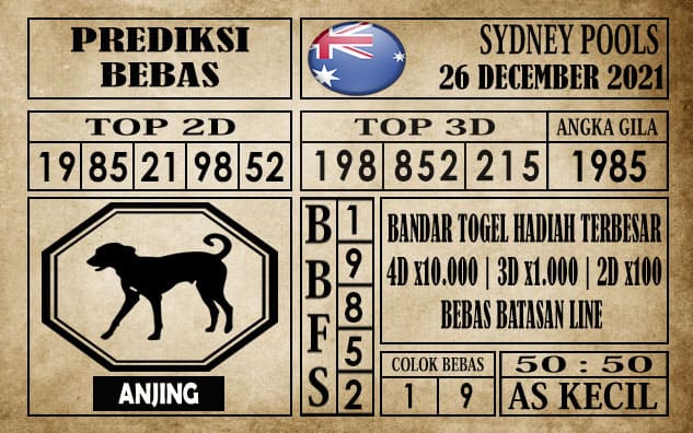 Prediksi Sydney Pools Hari Ini 26 Desember 2021