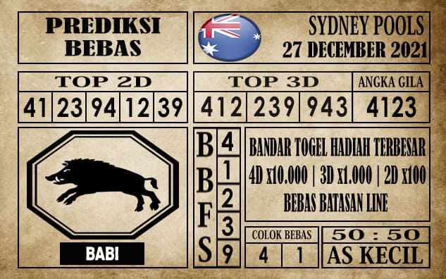 Prediksi Sydney Pools Hari Ini 27 Desember 2021