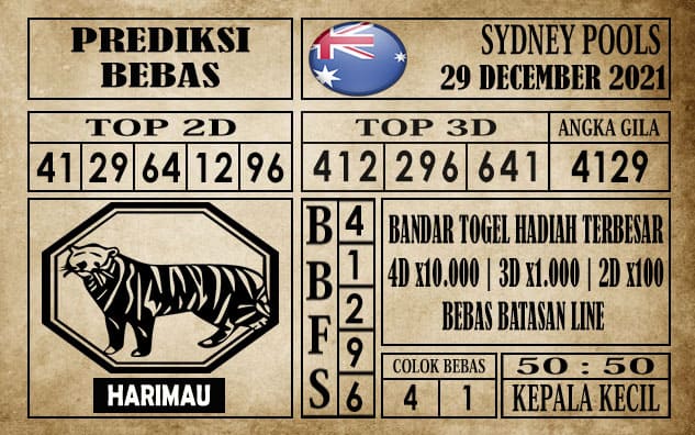 Prediksi Sydney Pools Hari Ini 29 Desember 2021