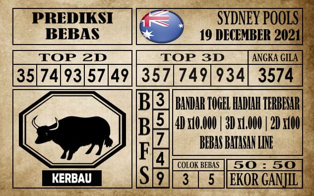 Prediksi Sydney Pools Hari Ini 19 Desember 2021