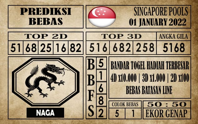 Prediksi Singapore Pools Hari ini 01 Januari 2022
