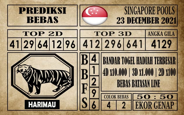 Prediksi Singapore Pools Hari ini 23 Desember 2021